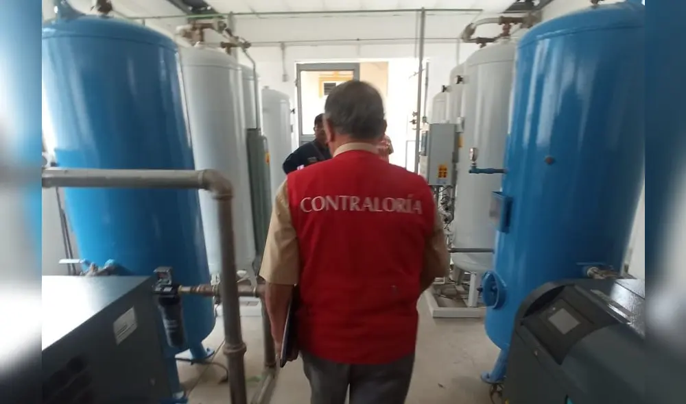 Contraloría visitó planta de oxígeno de nosocomio. Foto: Contraloría Contraloría visitó planta de oxígeno de nosocomio. Foto: Contraloría