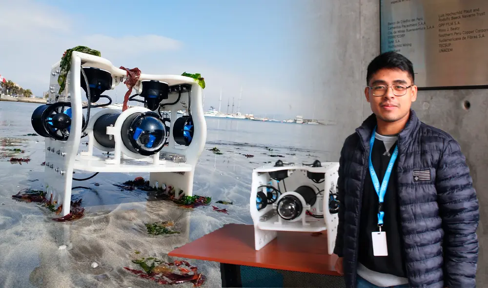 Estudiante peruano crea Bobelto, un robot submarino que busca ayudar a los pescadores. Foto: composición LR