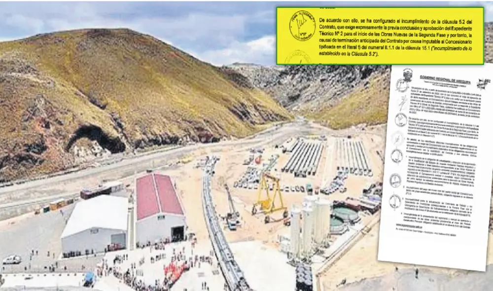 Entidad también busca la terminación del contrato por incumplimientos de la concesionaria Angostura Siguas S.A. Hizo obras sin corregir observaciones, según carta. Foto: La República