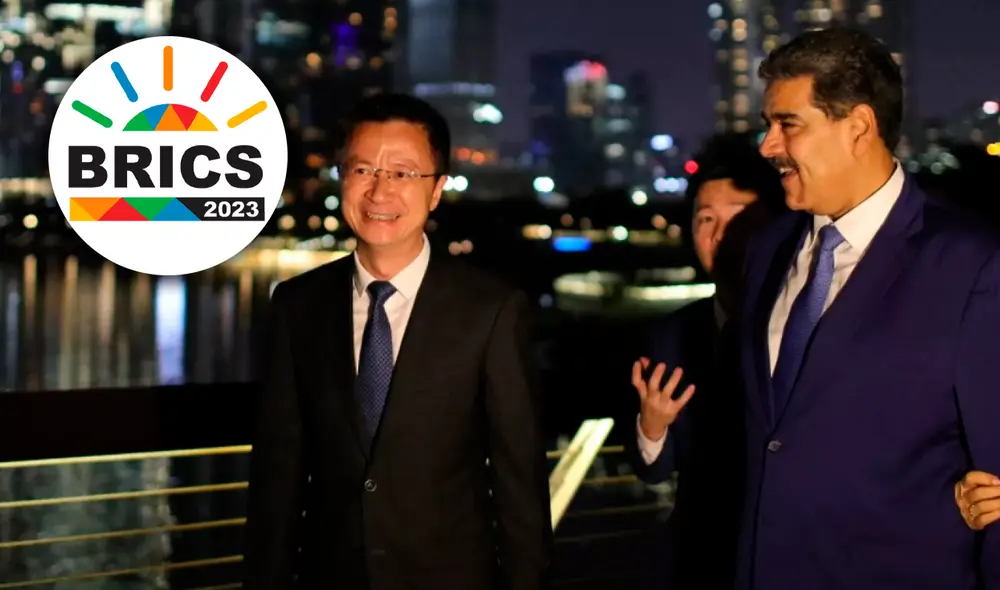 Nicolás Maduro busca fortalecer lazos comerciales con China. Foto: composición LR/ AFP/ BRICS 2023 Nicolás Maduro busca fortalecer lazos comerciales con China. Foto: composición LR/ AFP/ BRICS 2023