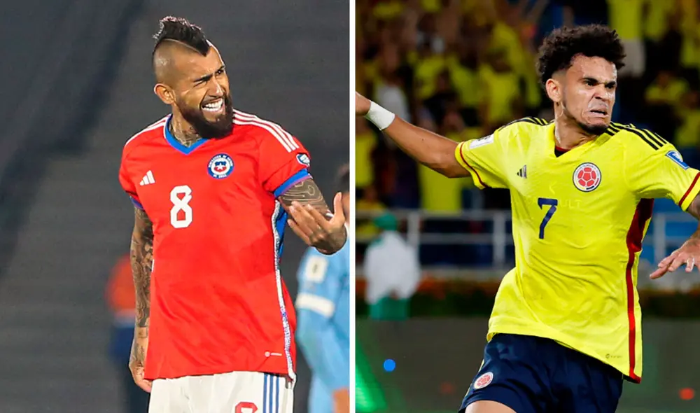 Arturo Vidal y Luis Díaz serán titulares en el Chile vs. Colombia por la segunda fecha de las Eliminatorias Sudamericanas 2026. Foto: composición LR/EFE