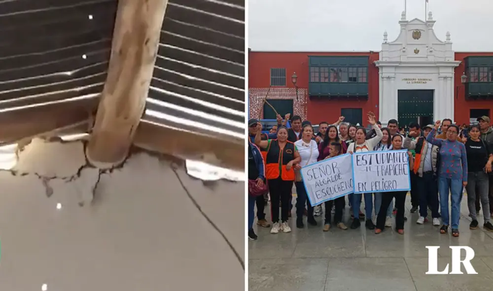 Padres protestan por colapso de colegio. Foto: Yolanda Goicochea LR/video: Yolanda Goicochea LR