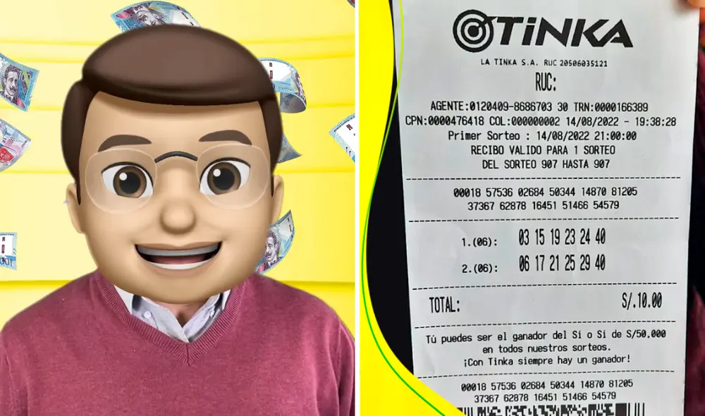 El afortunado ganador se llevó los S/12 millones de La Tinka jugando los mismos números desde hace años. Foto: composición LR/La Tinka