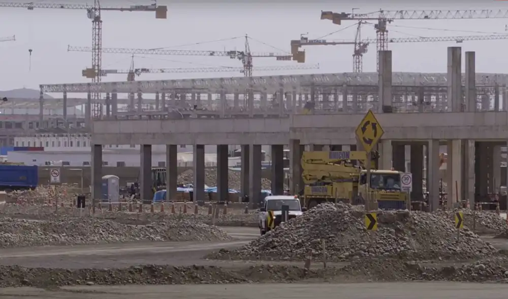 El terminal de pasajeros del Jorge Chavéz tiene un 52 % de avance en su construcción. Foto: Andina