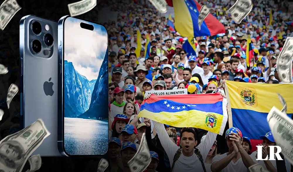 Conoce la cantidad de salarios que se requieren para adquirir el nuevo iPhone en Venezuela. Foto: composición LR/Infobae/IQI Global