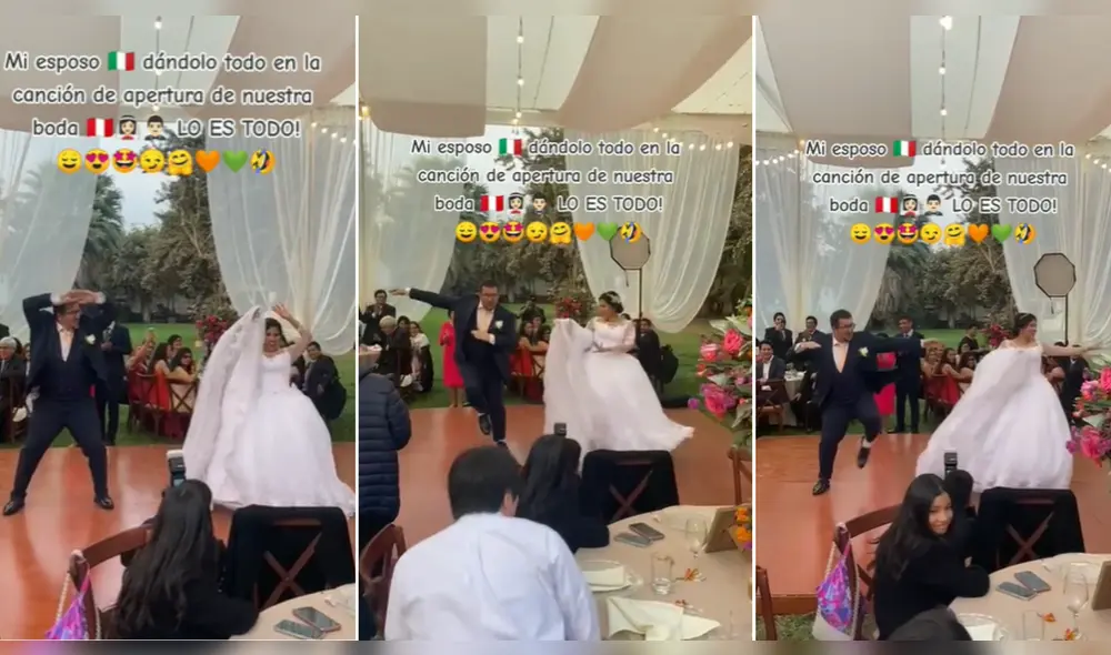 Novios se lucieron con baile que realizaron en la fiesta de su boda. Foto: composición LR/@anamariamh1990 - Video: @anamariamh1990