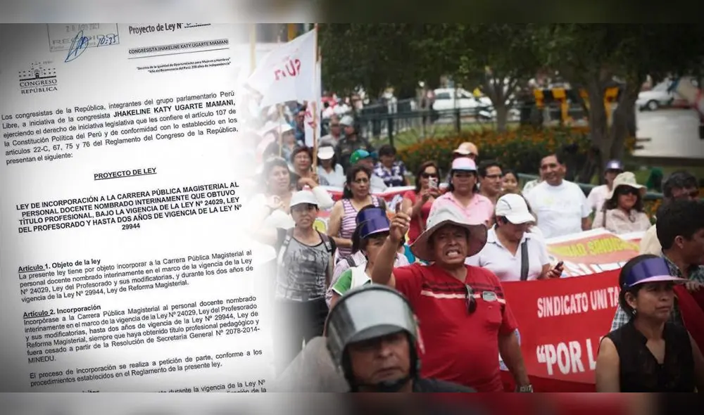 Congresista Katy Ugarte plantea reposición de docentes interinos. Foto: composición LR