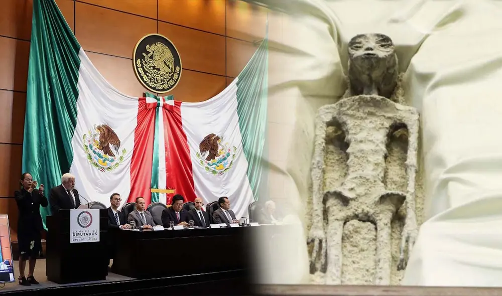 Jaime Maussan presentó ante diputados mexicanos supuestos cuerpos no humanos. Foto: composición LR/ Cámara de Diputados/AFP