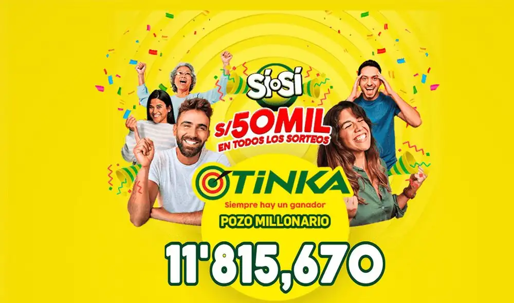 El pozo millonario de hoy miércoles 13 de septiembre asciende a 11 millones de soles. Foto: La Tinka El pozo millonario de hoy miércoles 13 de septiembre asciende a 11 millones de soles. Foto: La Tinka