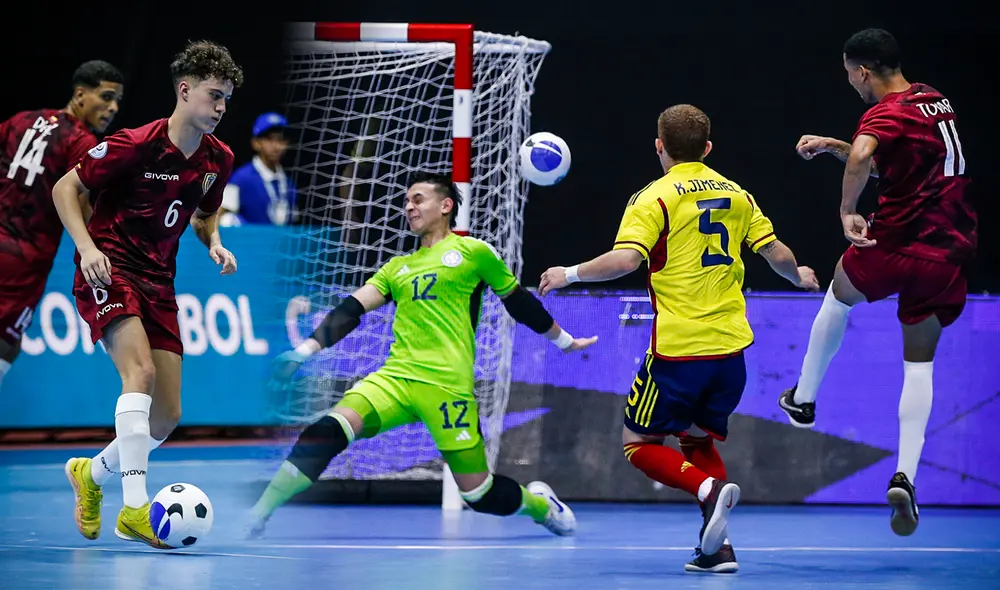 Repasa las principales incidencias del juego entre Venezuela vs. Colombia por el Sudamericano Sub-20 de Futsal 2023. Foto: composición LR/Conmebol Repasa las principales incidencias del juego entre Venezuela vs. Colombia por el Sudamericano Sub-20 de Futsal 2023. Foto: composición LR/Conmebol