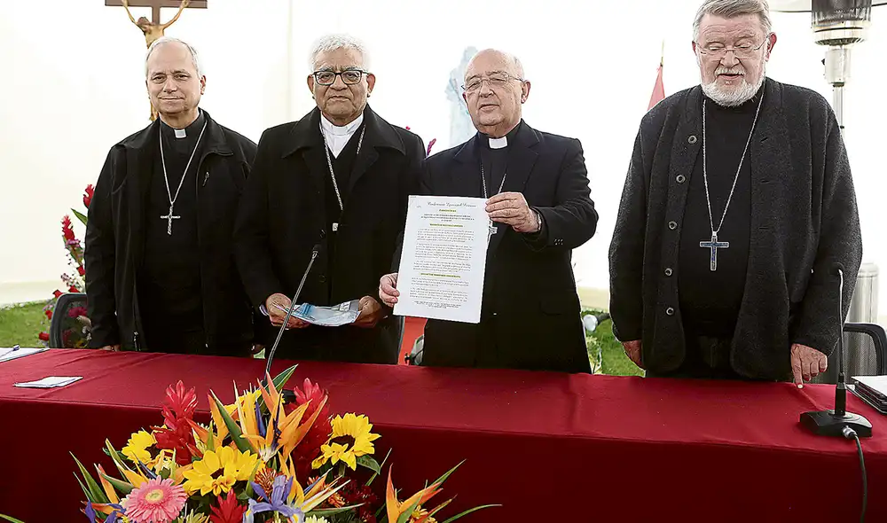 Postura. La alta jerarquía de la Conferencia Episcopal Peruana sentó posición y alertó que podría generarse un grave daño a la institucionalidad democrática. Foto: Marco Cotrina/La República Postura. La alta jerarquía de la Conferencia Episcopal Peruana sentó posición y alertó que podría generarse un grave daño a la institucionalidad democrática. Foto: Marco Cotrina/La República