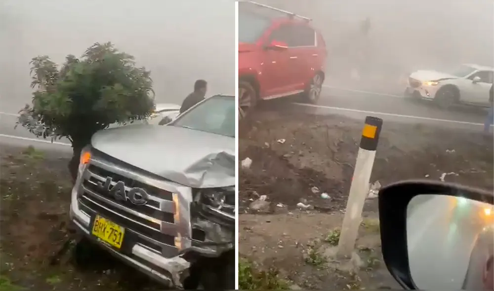 Al menos una decena de vehículos involucrados en choque. Foto: La República- Video: difusión