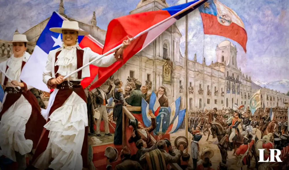 La lucha de liberación ante el dominio español culminó oficialmente en 1818 con la proclamación de la independencia y la creación de la República de Chile.Foto: composición LR/Wikipedia/La Tercera