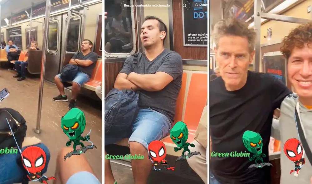 El pasajero ni sospechó que se encontraba en el mismo vagón con el actor Willem Dafoe. Foto: composición LR/TikTok/@Albertfordoficial El pasajero ni sospechó que se encontraba en el mismo vagón con el actor Willem Dafoe. Foto: composición LR/TikTok/@Albertfordoficial