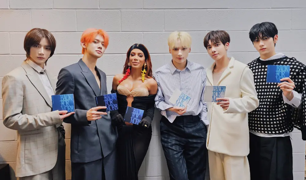 Anitta y TXT presenten el tema k-pop 'Back for more'. Foto: Captura X de TXT Oficial