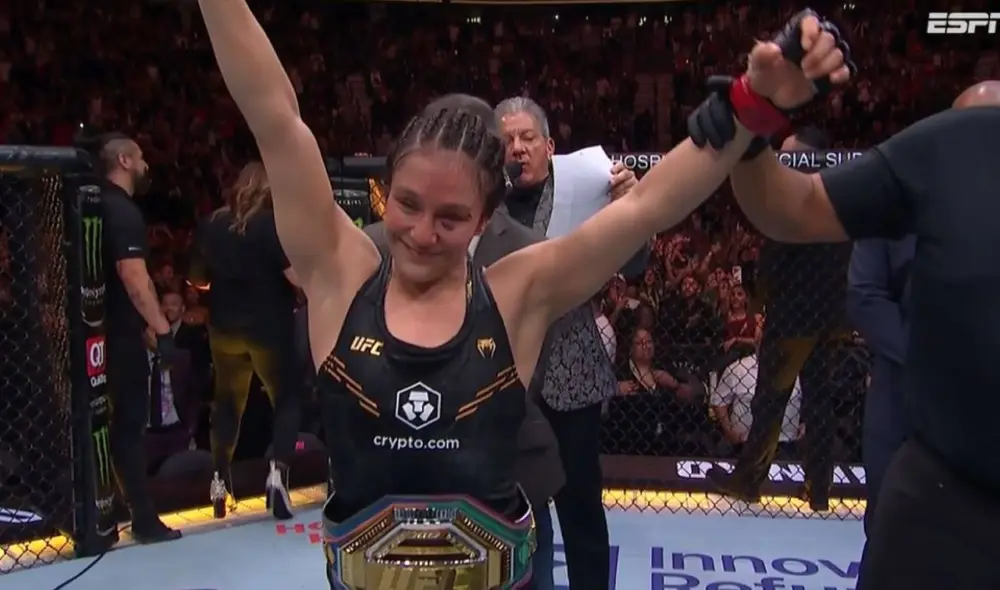Alexa Grasso mantiene el cinturón del peso mosca ante Valentina Shevchenko. Foto: ESPN