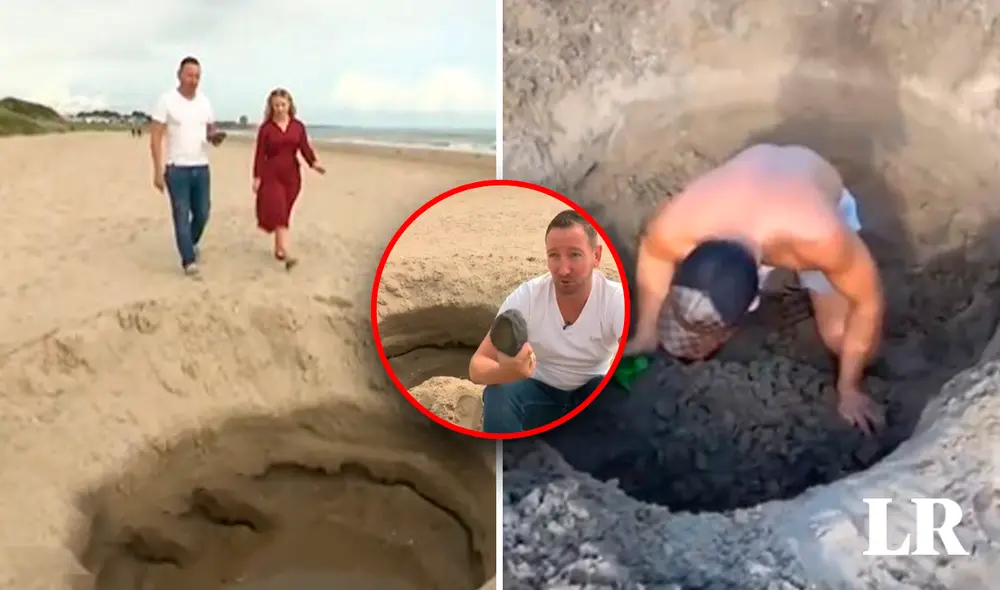 Varias personas se fotografiaron junto al hoyo, creyendo en que era un cráter de un meteorito. Foto: composición de Fabrizio Oviedo/LR/@dan_jrussell Varias personas se fotografiaron junto al hoyo, creyendo en que era un cráter de un meteorito. Foto: composición de Fabrizio Oviedo/LR/@dan_jrussell