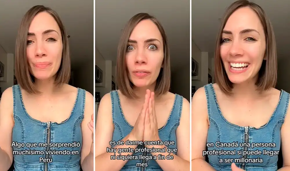 La joven comparó el sueldo de los profesionales de su país y Perú. Foto: composición LR/TikTok/@veroniqueangers La joven comparó el sueldo de los profesionales de su país y Perú. Foto: composición LR/TikTok/@veroniqueangers