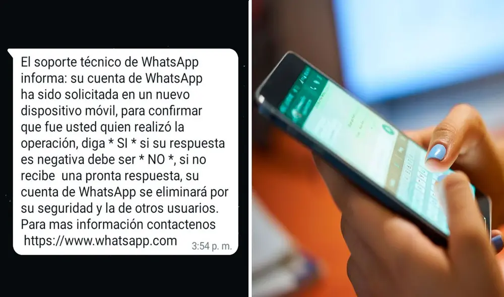 Este es el mensaje que están enviando los criminales a través de WhatsApp. Foto: Eset/CNN Este es el mensaje que están enviando los criminales a través de WhatsApp. Foto: Eset/CNN