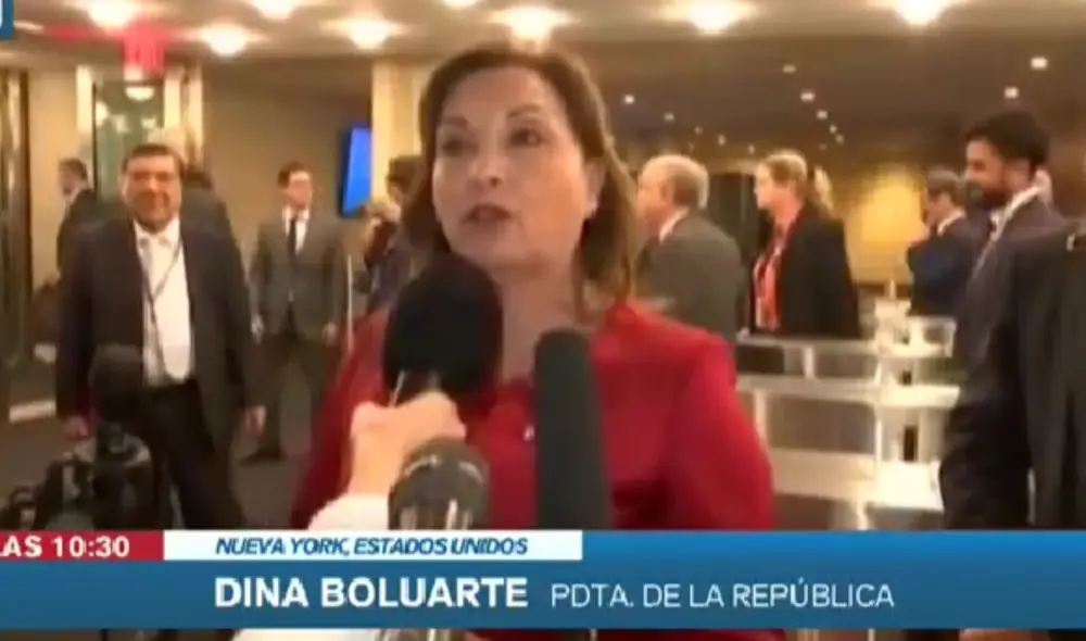 Dina Boluarte se encuentra en Estados Unidos. Foto: captura de Canal N Dina Boluarte se encuentra en Estados Unidos. Foto: captura de Canal N