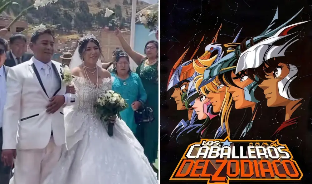 Ceremonia tuvo como tema de fondo canción de 'Los caballeros del Zodiaco'. Foto: composición LR/captura de TikTok/JustWatch