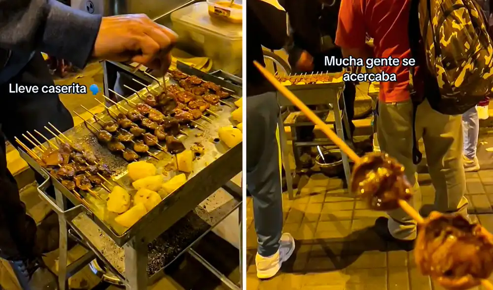 ¿Dónde comprar anticuchos con papa dorada en Lima? Foto: composición LR/captura de TikTok @ritaalayo1 ¿Dónde comprar anticuchos con papa dorada en Lima? Foto: composición LR/captura de TikTok @ritaalayo1