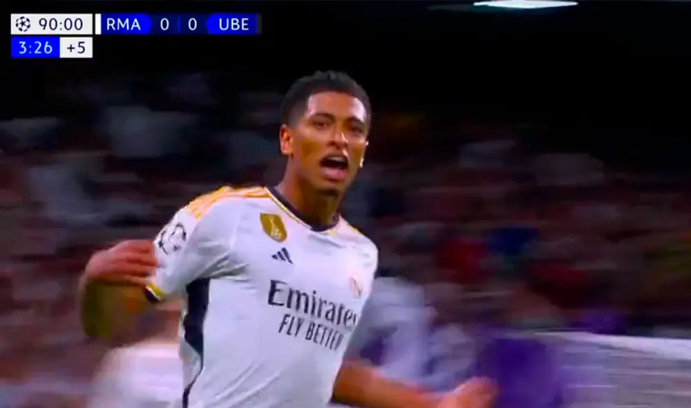 Jude Bellingham le dio la victoria al Real Madrid en la última jugada. Foto: captura/ESPN Jude Bellingham le dio la victoria al Real Madrid en la última jugada. Foto: captura/ESPN