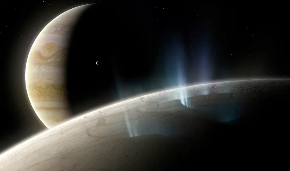 La luna Europa de Júpiter es uno de los mundos con más probabilidades de albergar vida. Foto: Adobe Stock
