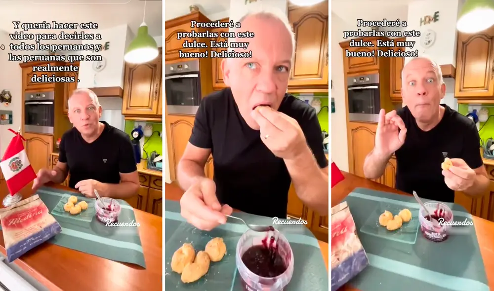 Usuarios en redes sociales aplaudieron las palabras de felicitación del extranjero por las rosquitas cajamarquinas. Foto: composición/TikTok/@Familiathoma
