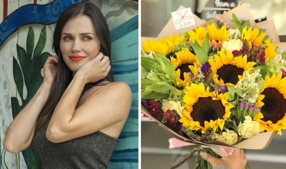 Maju Mantilla se unió a la fiebre por regalar flores amarillas el 21 de septiembre. Foto: Composición LR/Captura Youtube/E!/Instagram