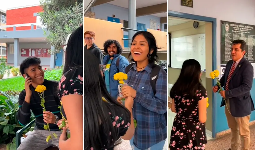 Los estudiantes y profesores quedaron maravillados con el detalle. Foto: composición LR/TikTok/@listafic.uni