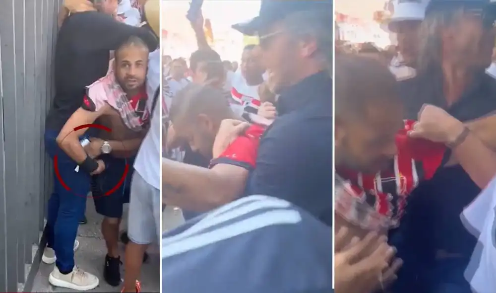 Los hechos ocurrieron en los festejos de Sao Paulo tras ganar la Copa de Brasil. Foto: composición LR/captura Twitter - Video: Twitter
