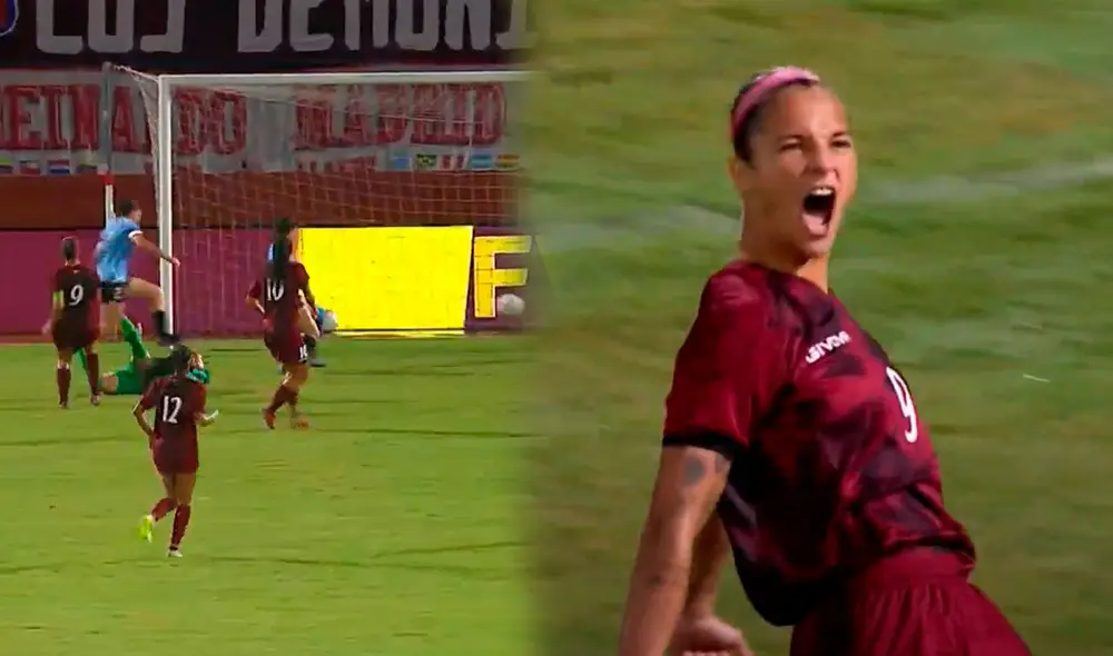 Deyna Castellanos marcó el primer gol del encuentro. Foto: captura de La Vinotinto TV