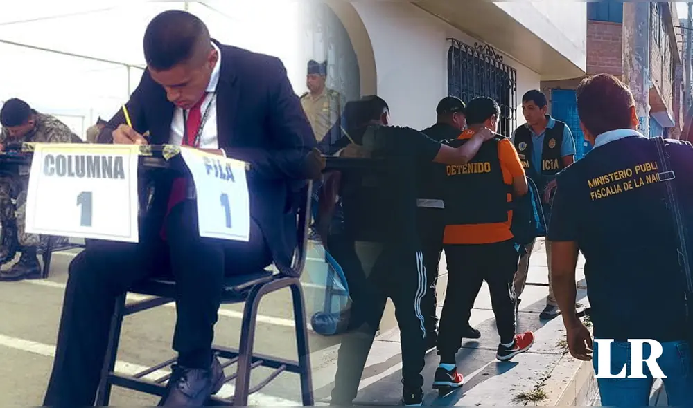 Los postulantes habrían entregado dinero al oficial para favorecerlos en el examen de ingreso a la PNP. Foto: composición LR/PNP