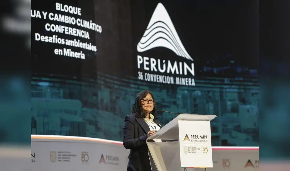 Cumbre minera. Durante el día de ayer, se abordó el tema del agua y el cambio climático. Ruiz fue una de las expositoras. Foto: Rodrigo Talavera/La República