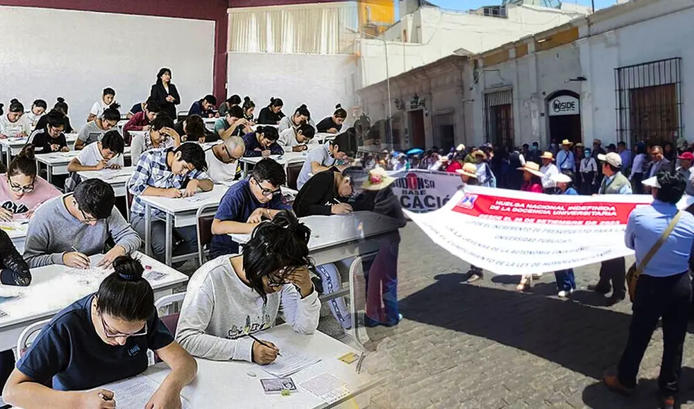 Por segundo día, universidades acataron huelga indefinida. Foto: composición Jazmin Ceras- LR/ UNSA/ Defensoría Universitaria UNSA