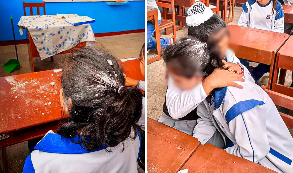 Alumna de nivel secundario le cayó material del techo en su cabeza. Foto: La República