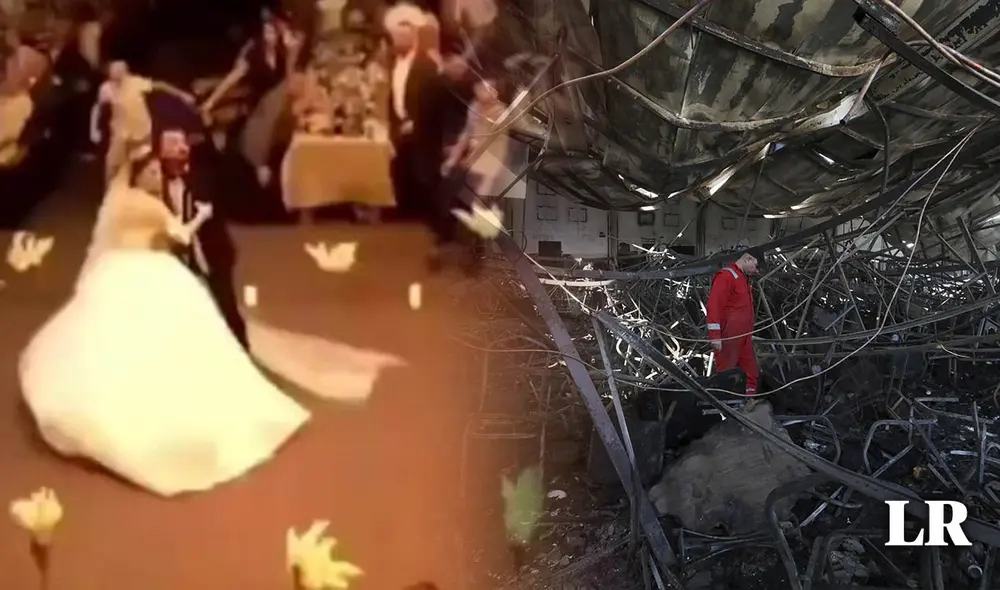 Familia de los asistentes que fallecieron en un incendio en una boda en Iraq se despiden de las víctimas. Foto: composición LR/AFP - Video: El Mundo/YouTube