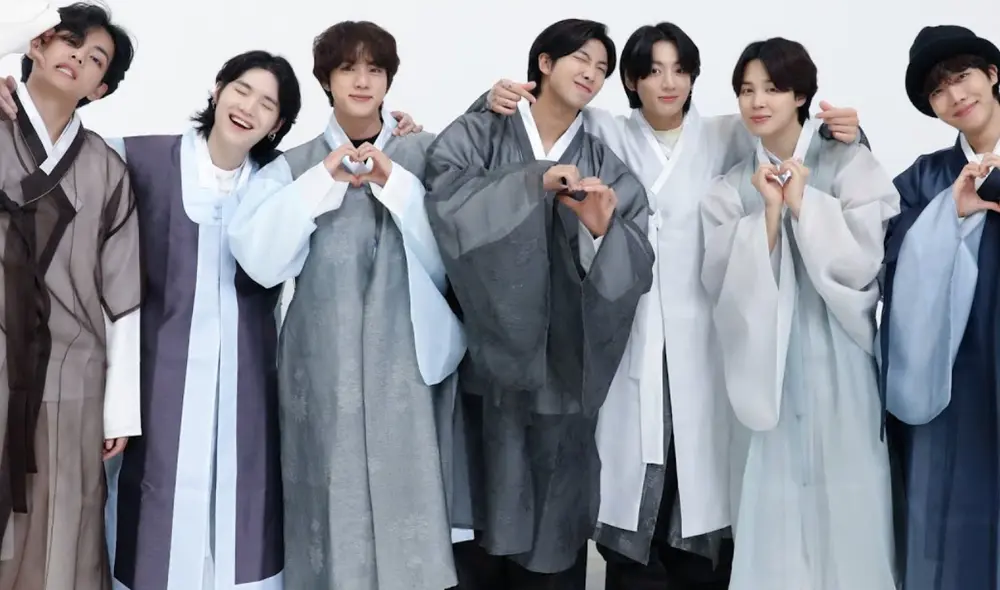 BTS se viste con un Hanbok clásico. Foto: BIGHIT