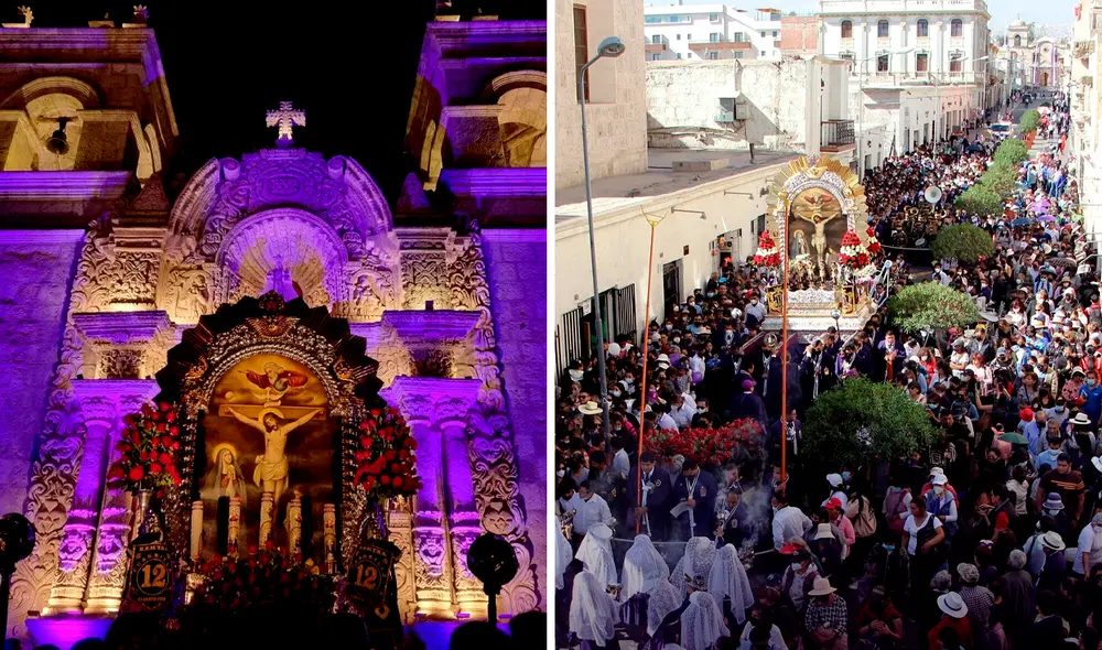 Misas y procesiones durante octubre en Arequipa. Foto: composición LR/ Hermandad del Señor de los Milagros de Arequipa