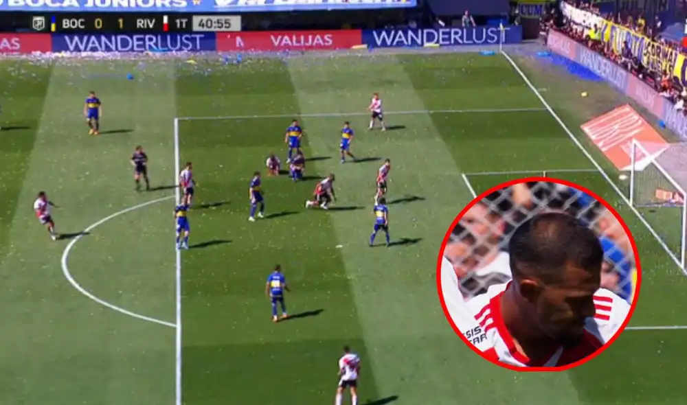 Salomón Rondón anotó el primer gol del Millonario frente al Xeneize. Foto: captura/ESPN Salomón Rondón anotó el primer gol del Millonario frente al Xeneize. Foto: captura/ESPN