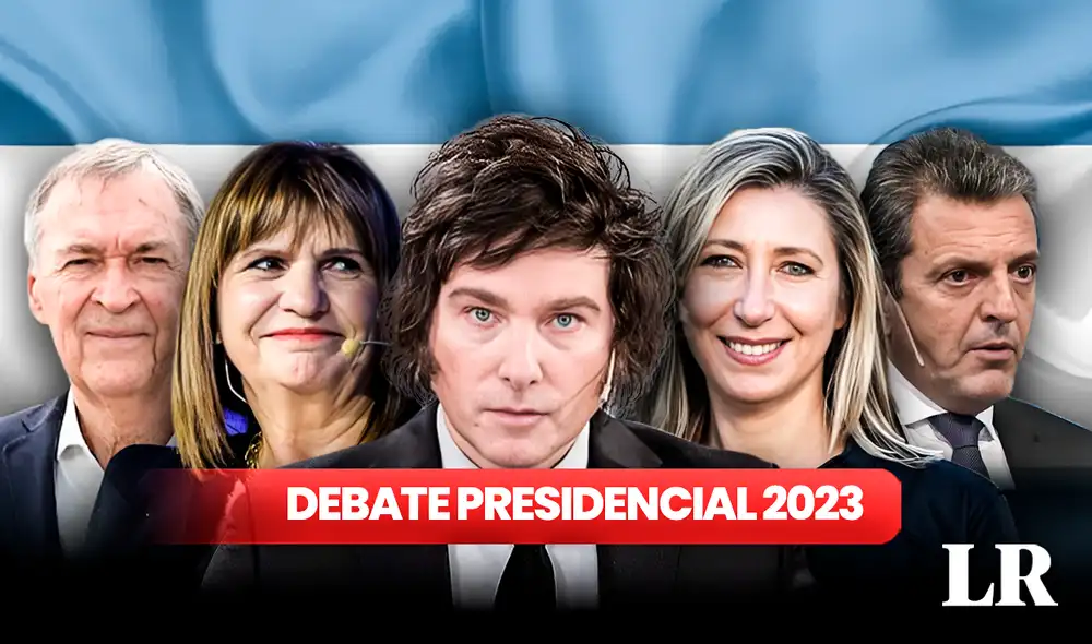 La ubicación de los candidatos en el debate presidencial de Argentina fue elegida por la Cámara Nacional Electoral (CNE). Foto: composición de Fabrizio Oviedo/La República/AFP