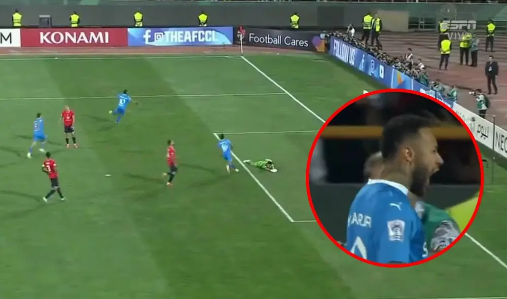 El delantero brasileño aumentó la ventaja para Al Hilal en el segundo tiempo. Foto: captura/ESPN