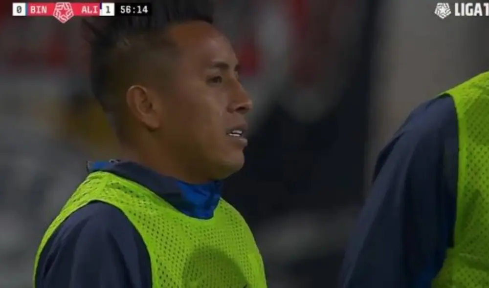 Christian Cueva se ganó la amonestación en el segundo tiempo del partido ante Binacional. Foto: captura/Liga 1 Max / Video: Liga 1 Max