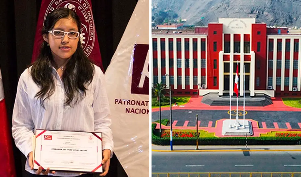Franccesca Rojas recibió un reconocimiento por parte del Patronato de la UNI por su nota sobresaliente. Foto: composición LR/Saco Oliveros/Patronato de la UNI