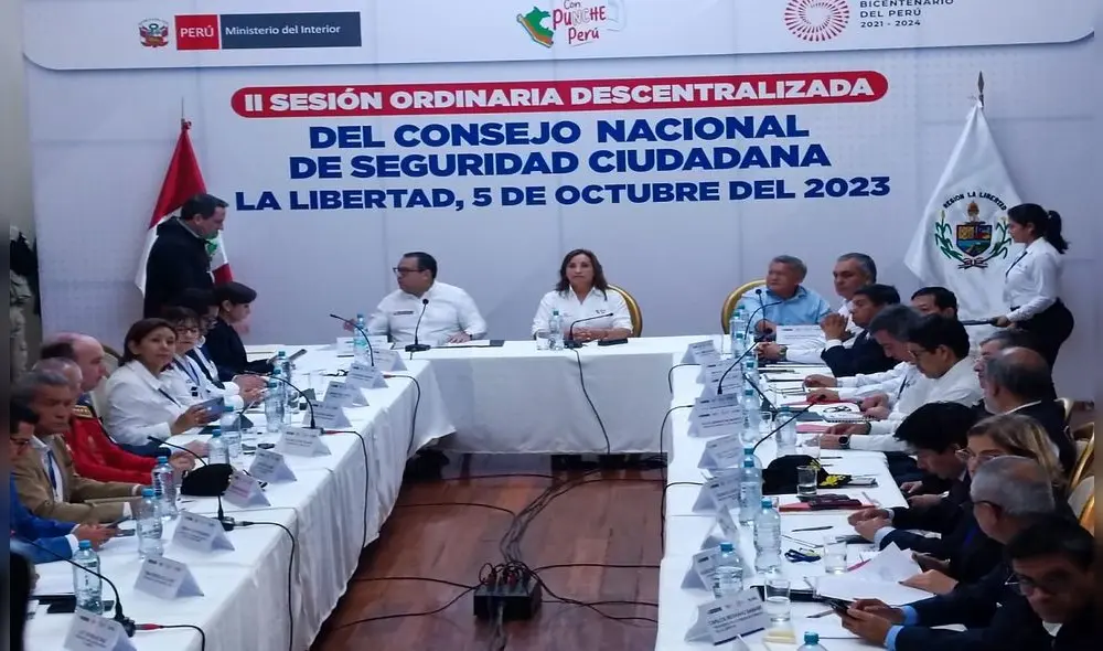 Dina Boluarte participó del Consejo Nacional de Seguridad Ciudadana en Trujillo. Foto: Yolanda Goicochea/La República