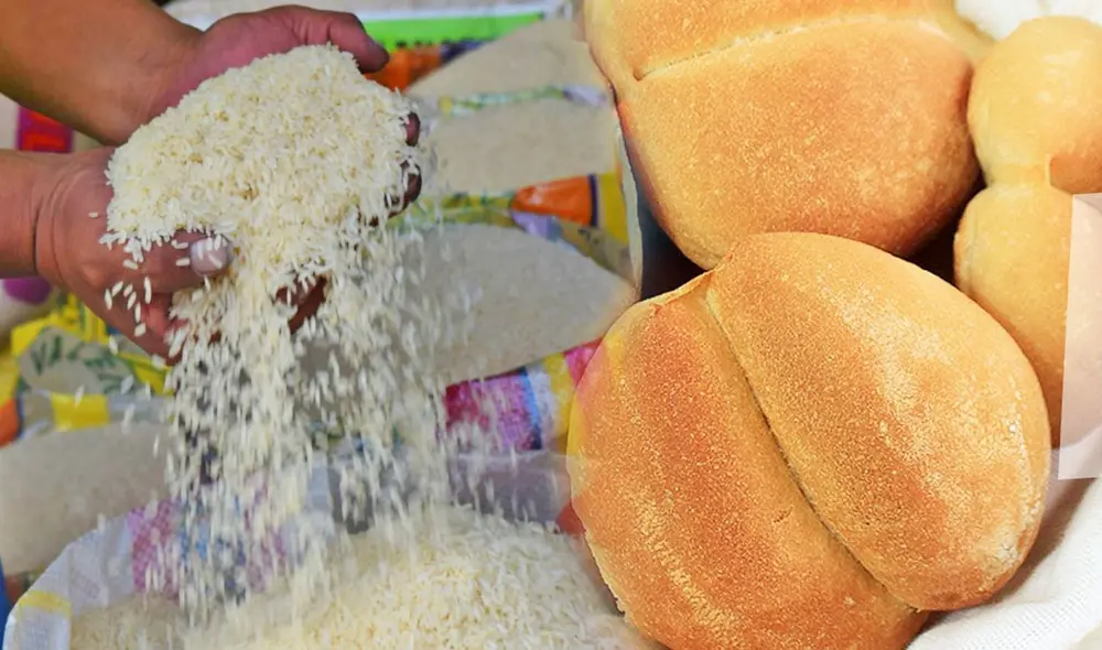 Tanto el pan como el arroz son alimentos que aportan carbohidratos para dar energía. Foto: composición LR/Andina Tanto el pan como el arroz son alimentos que aportan carbohidratos para dar energía. Foto: composición LR/Andina