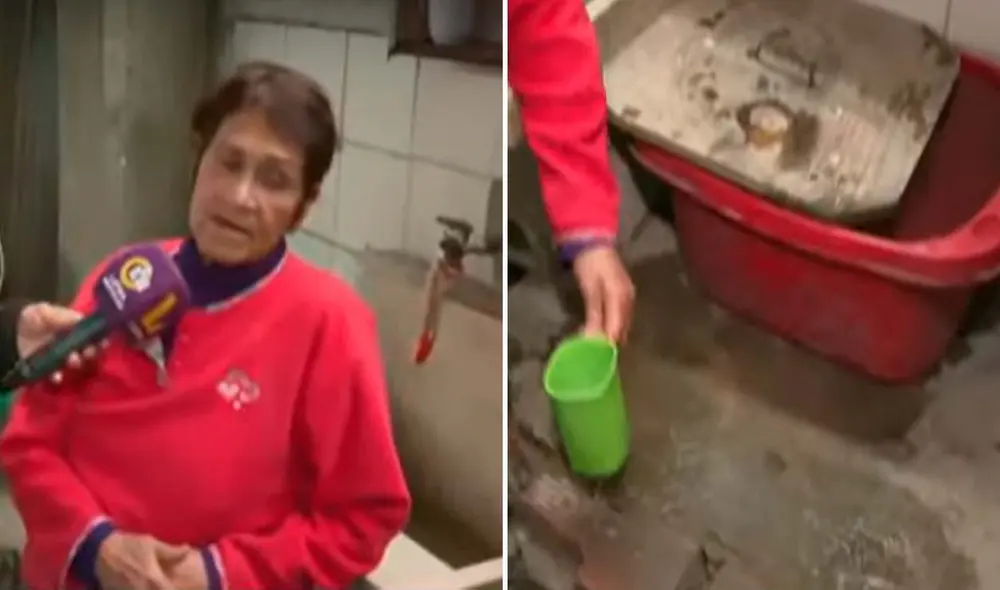 Mujer de más de 70 años se ve afectada por corte de agua. Foto: composición LR/Fotocaptura Latina