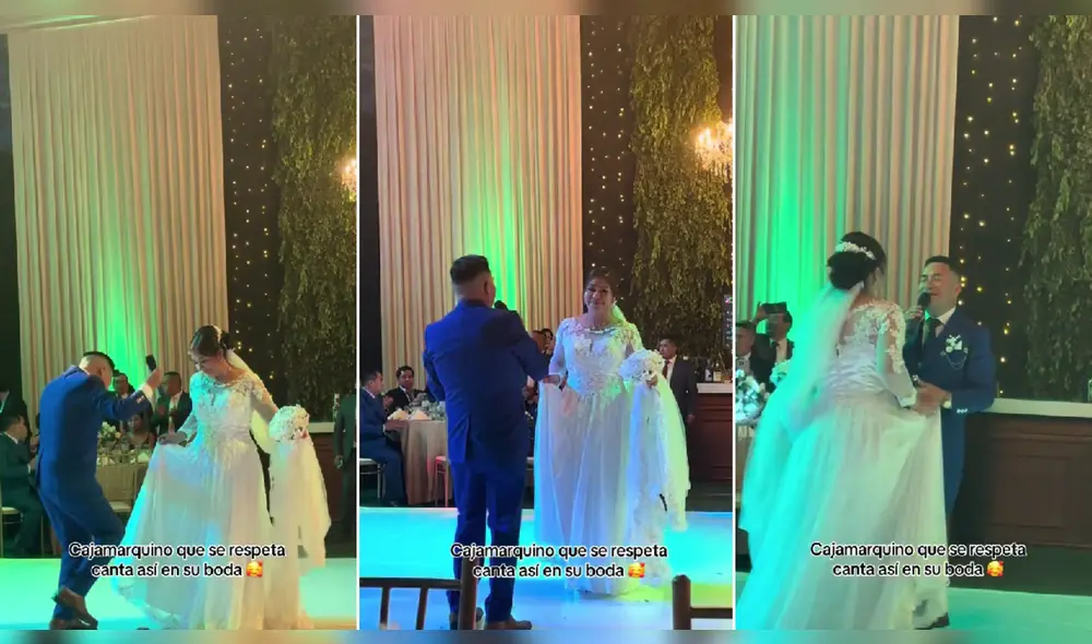 La pareja conmovió a sus invitados con su presentación. Foto: composición LR/@florcontreras89 - Video: @florcontreras89