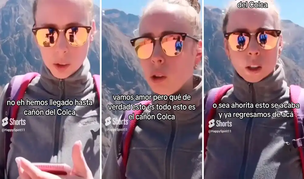 Extranjera se mostró decepcionada al visitar el cañón del Colca. Foto: composición LR/ TikTok/@Happyspirit_11 Extranjera se mostró decepcionada al visitar el cañón del Colca. Foto: composición LR/ TikTok/@Happyspirit_11